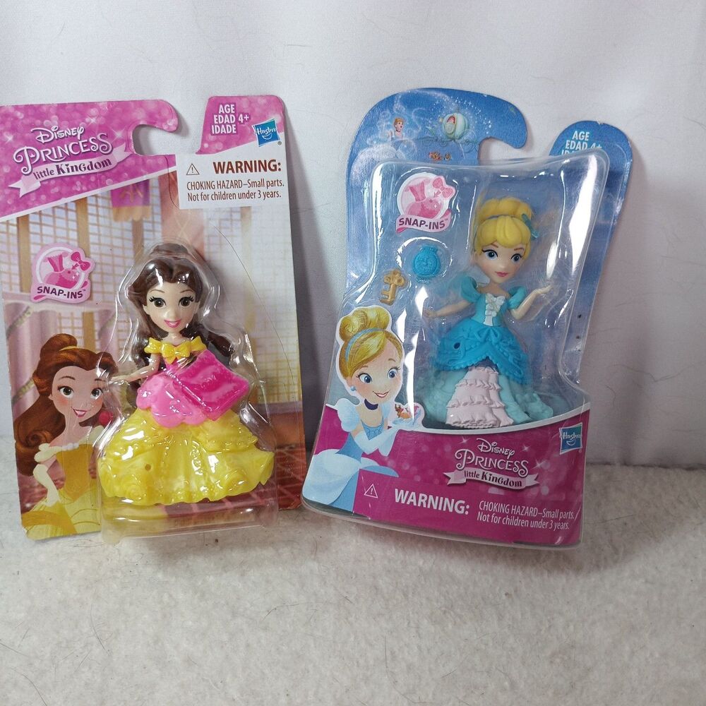 Disney Princess Little Kingdom Belle Cinderella Snap-Ins Figures NIP Lot 2